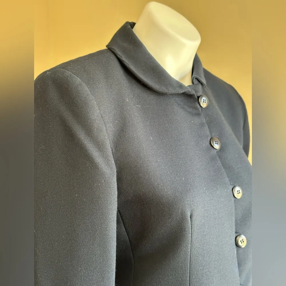 Jones New York Vintage Plain Simple Blue Round collar & Buttons  Blazer SZ 6P - Image 4