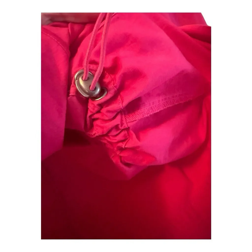 Chicos Size 2 Large Canvas Coat Short Trench Hot Pink Barbiecore Trendy Chic - Image 10