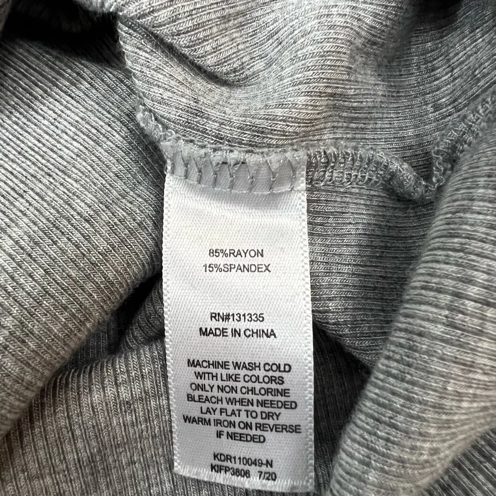 Socialite Grey Ribbed Side Slit T-Shirt Dress - Size S - Image 8