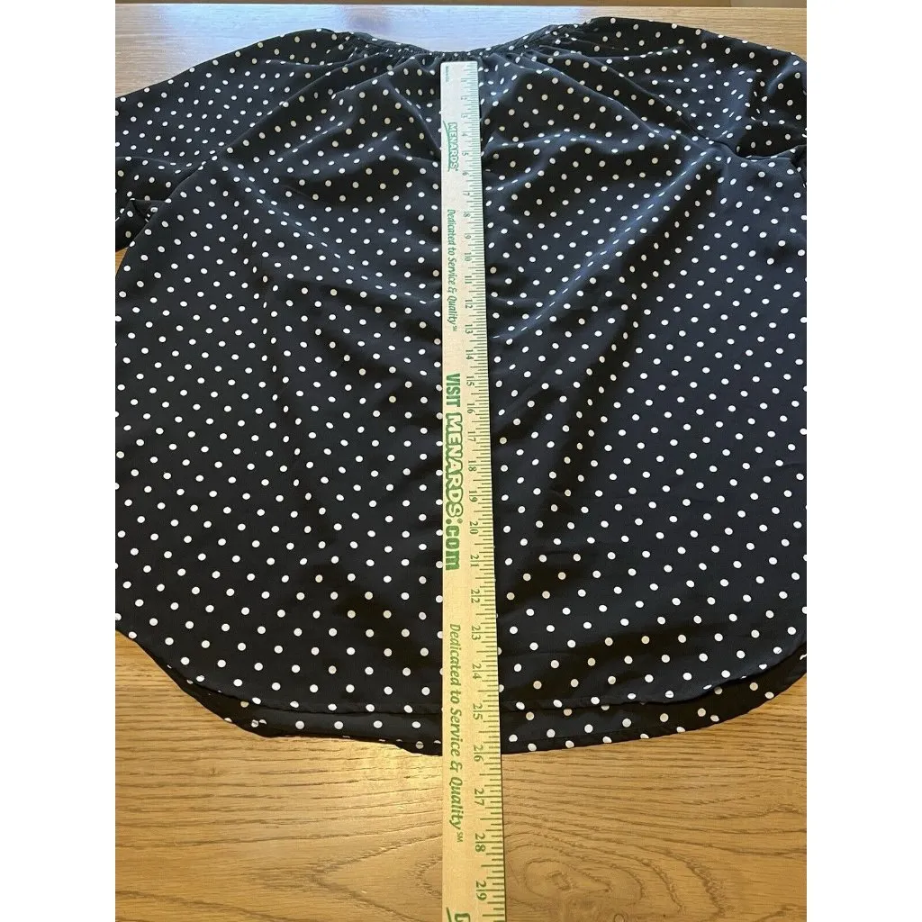 Ralph Lauren Womens‎ Top Size XL Black White Polka Dot Buttons Career Designer - Image 8