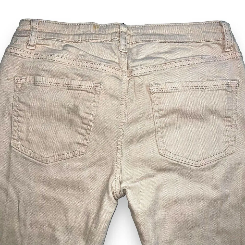 Apt 9 Womens Crop Capri Denim Blue Jeans Straight Leg Stretch Blush Pink Size 8 - Image 7