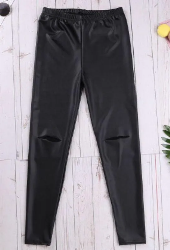 New Black Faux Leather Leggings. XL - Image 5