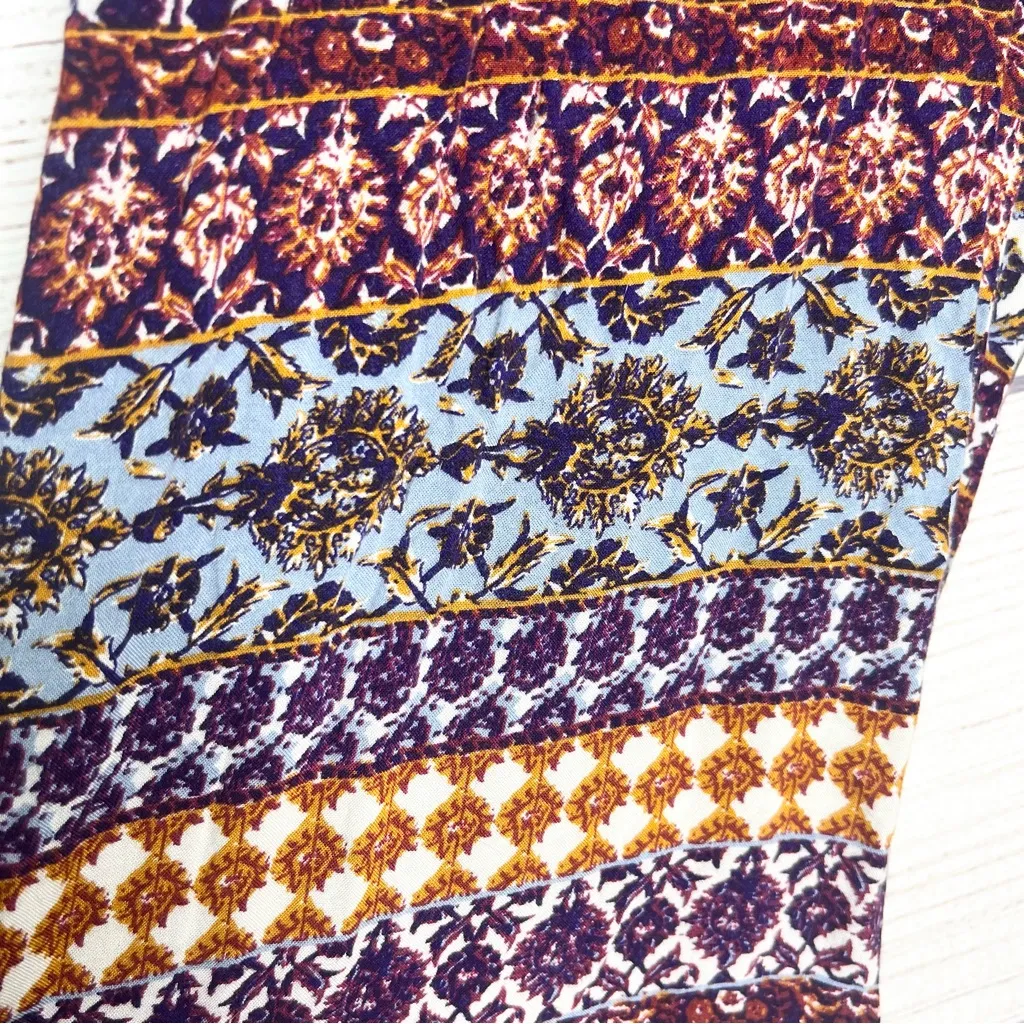 New Look Boho Patterned Wide Leg Casual Festival Palazzo Lounge Pants Size Large - Image 4