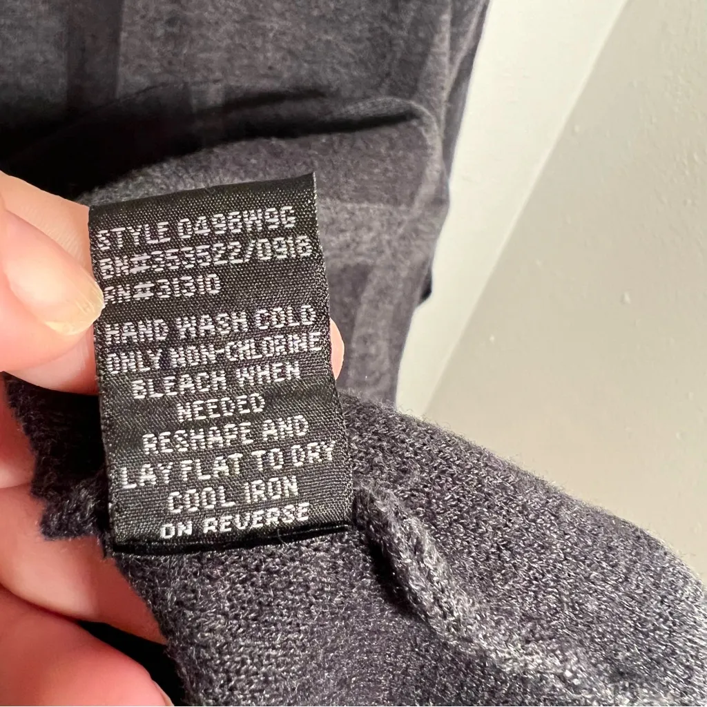 FORTUNE + IVY Open Front Cardigan Dark Gray Black Checkered Plaid XS - Image 11