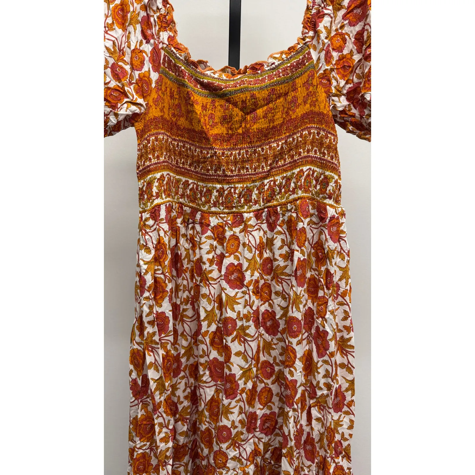 ZESICA Women's 2025 Summer Boho Floral Print Square Neck Ruffle Swing Beach Size XL - Image 3