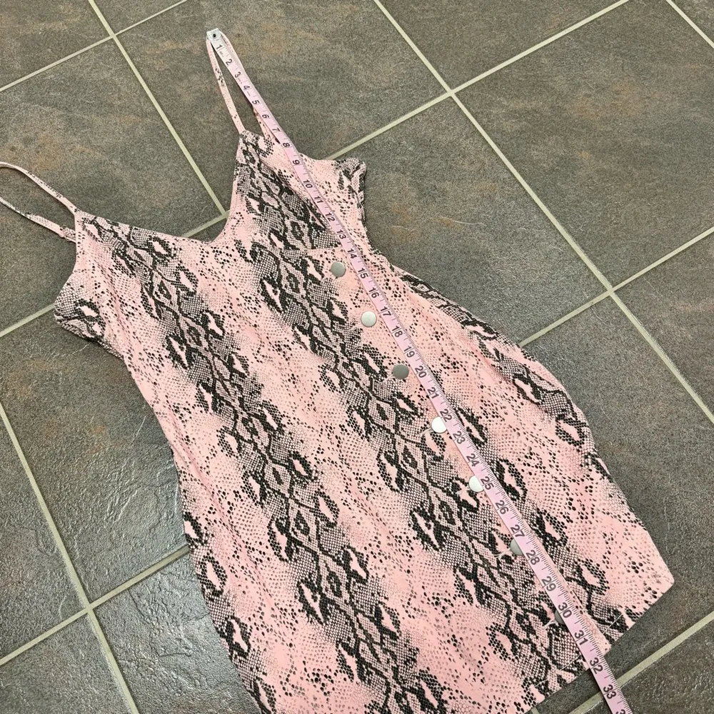 Superdown Kristie Denim Snake Mini Dress Asymmetrical Buttons Pink Medium M - Image 15