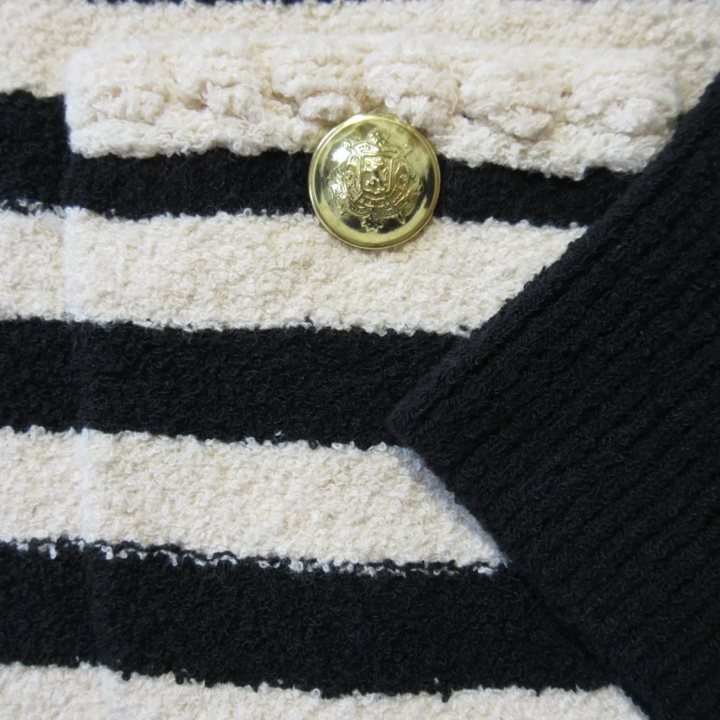 NWT J.Crew Odette Sweater Lady Jacket in Black Muslin Striped Boucle Cardigan XS - Image 8