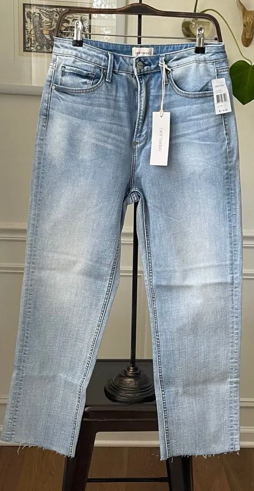 NWT Sundance Catalog Driftwood Royce Raw Hem Straight Leg Jeans Lake 28 - Image 1