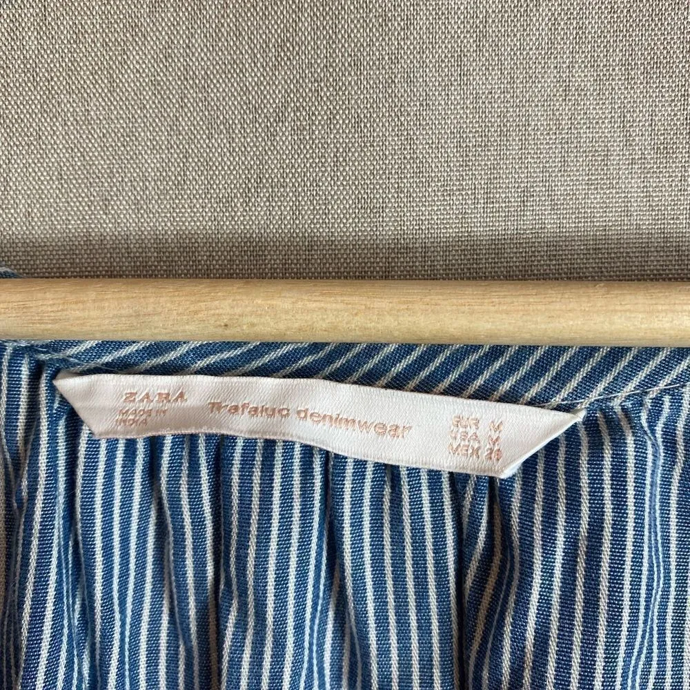 ZARA  Stripe Embroidered tunic dress - Image 7