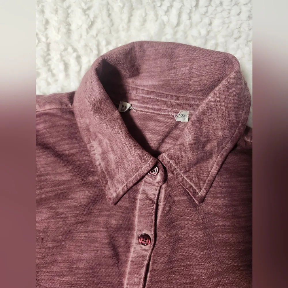 PERUVIAN CONNECTION Lagos Shirt Dress Super soft slubby cotton jersey knit Sz S - Image 9