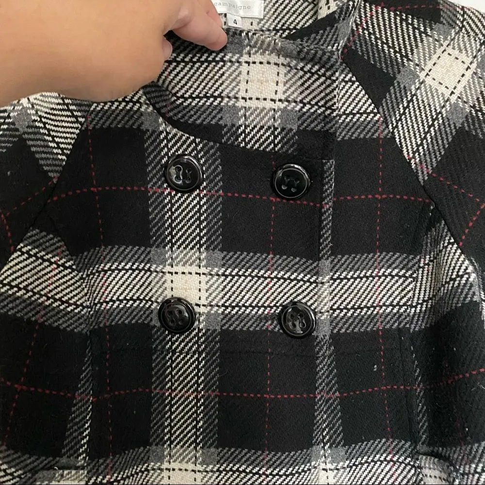 Campaigne Women's Black, White Gray Plaid Black Size 4 - Image 4