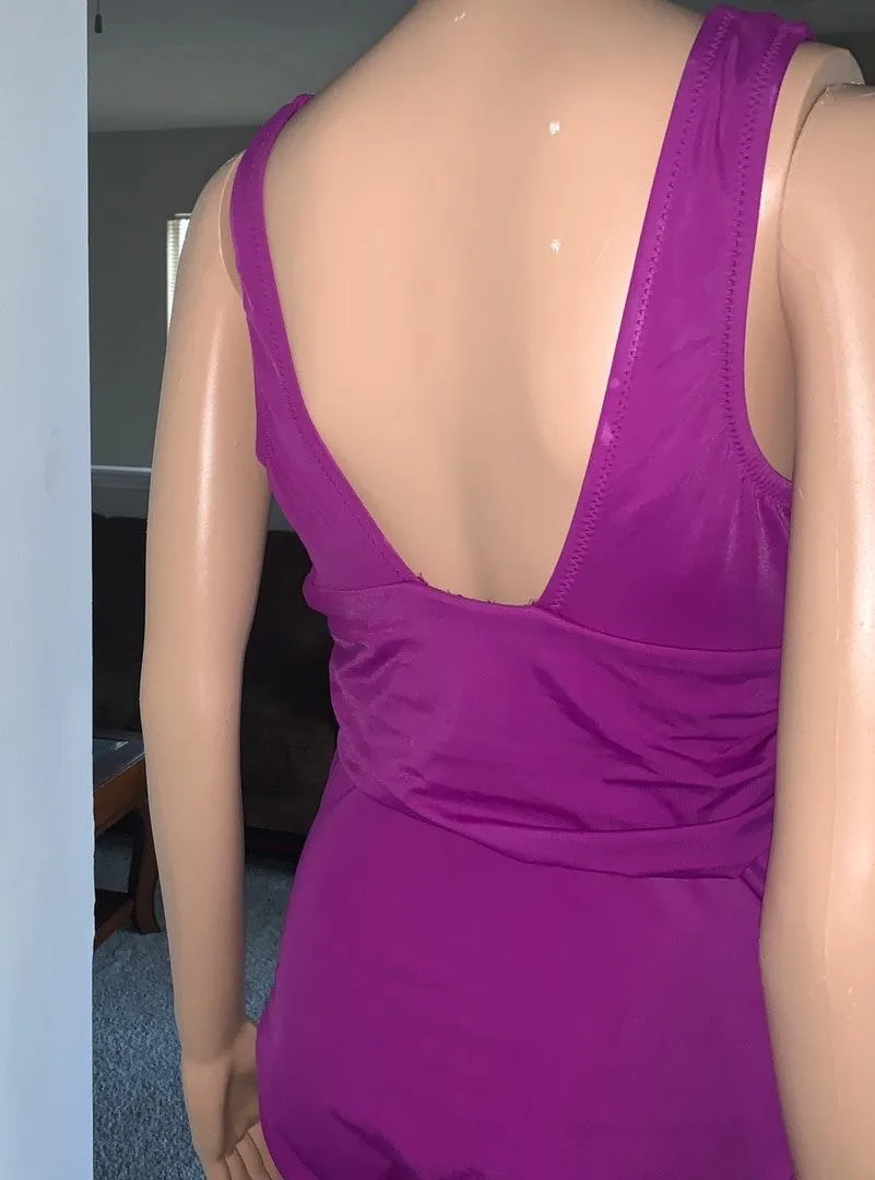 Tummy Control Belted Swim Pink Size 8 - Image 7