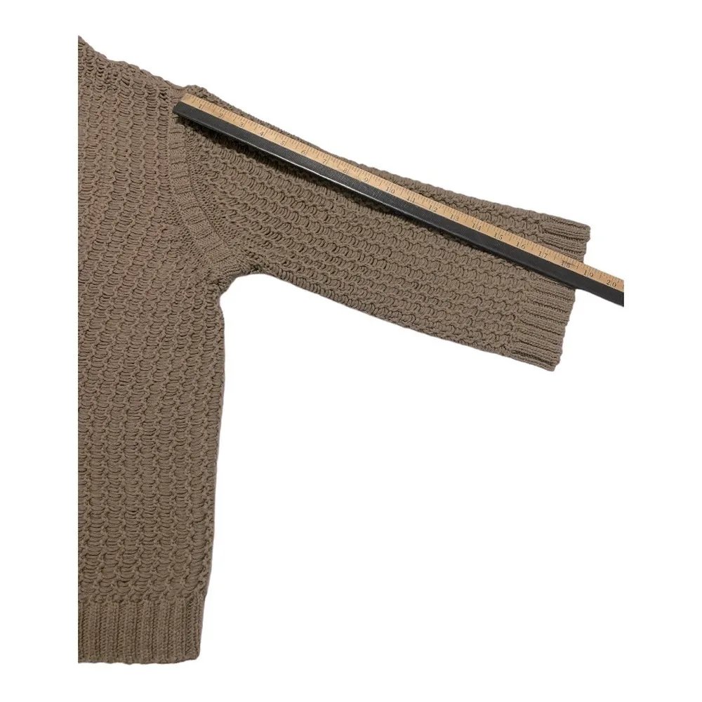 Chico’s size 1/M Women’s Brown Open Front Chucky Knit Sweater Cardigan - Image 9