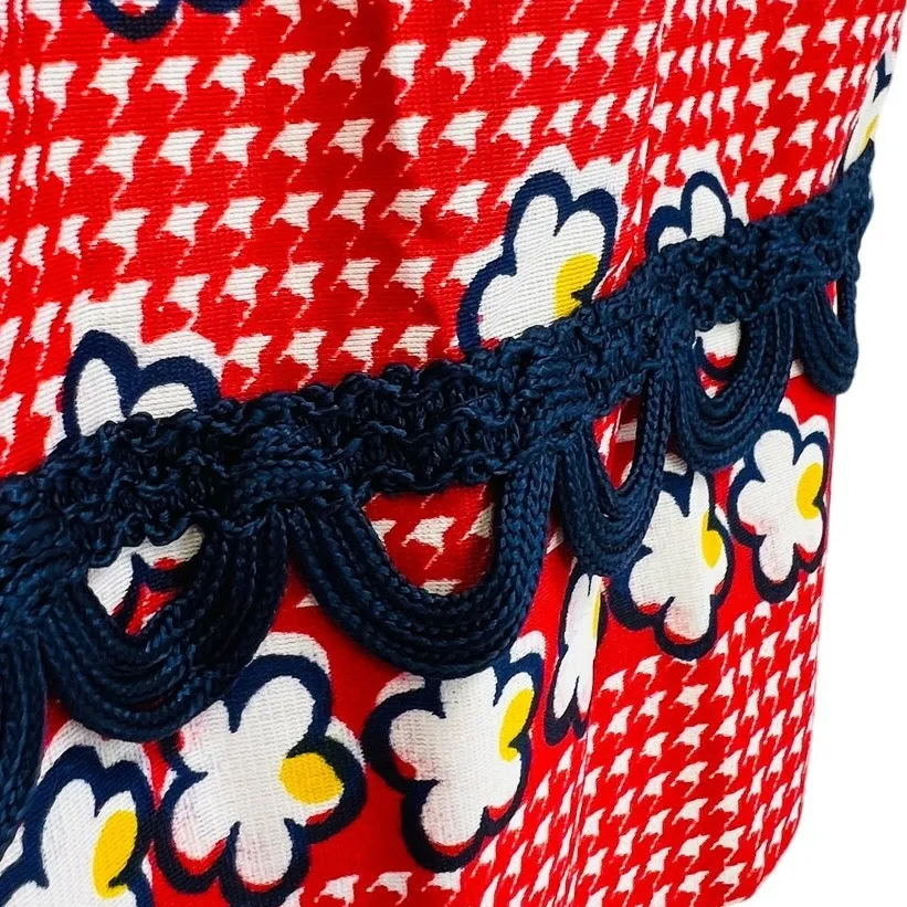 Vintage 1960s 70s Cottage Core Prairie Maxi Dress Women XS/S Red Floral Handmade - Image 6