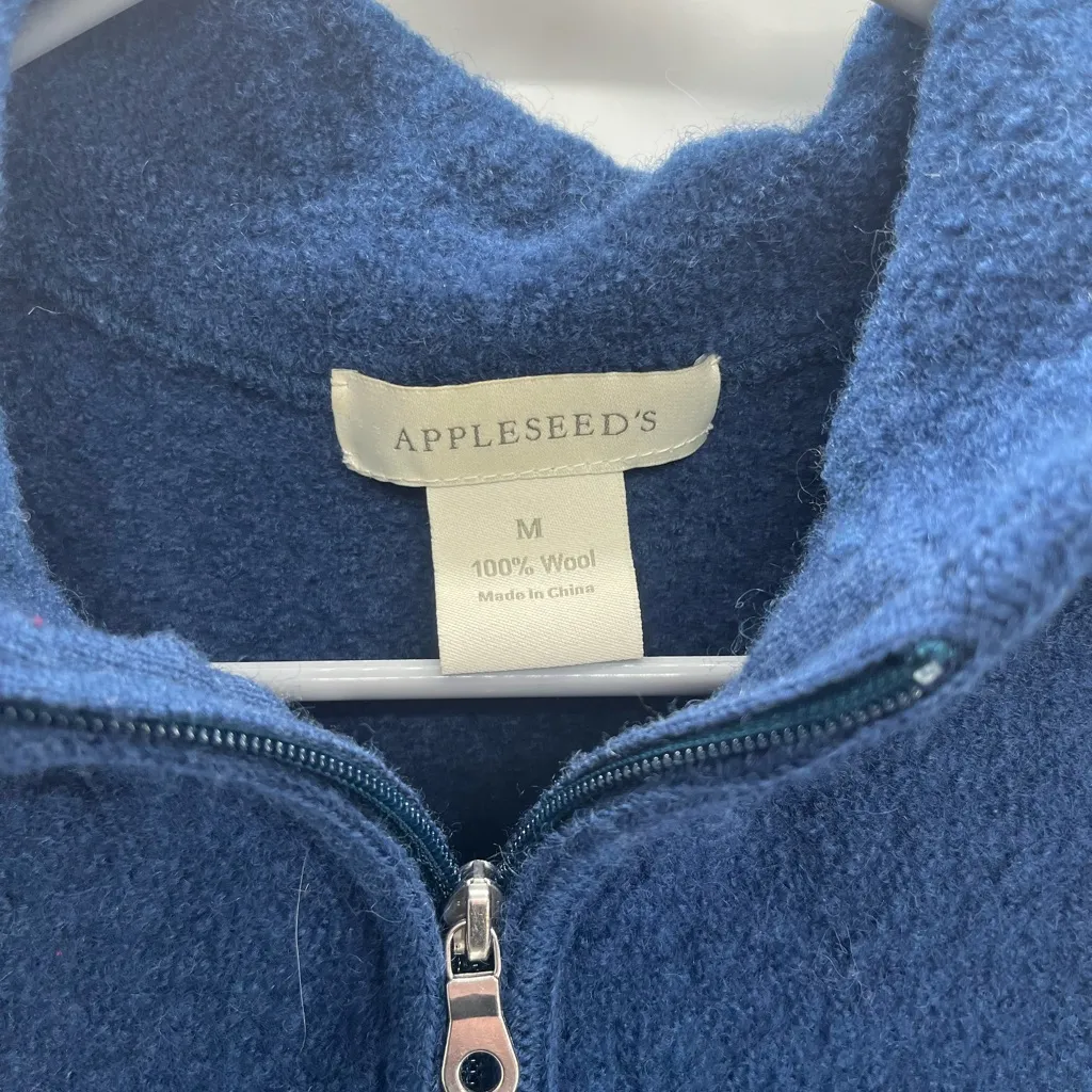 Appleseed's Navy Wool Zip Vest Blue - Image 2