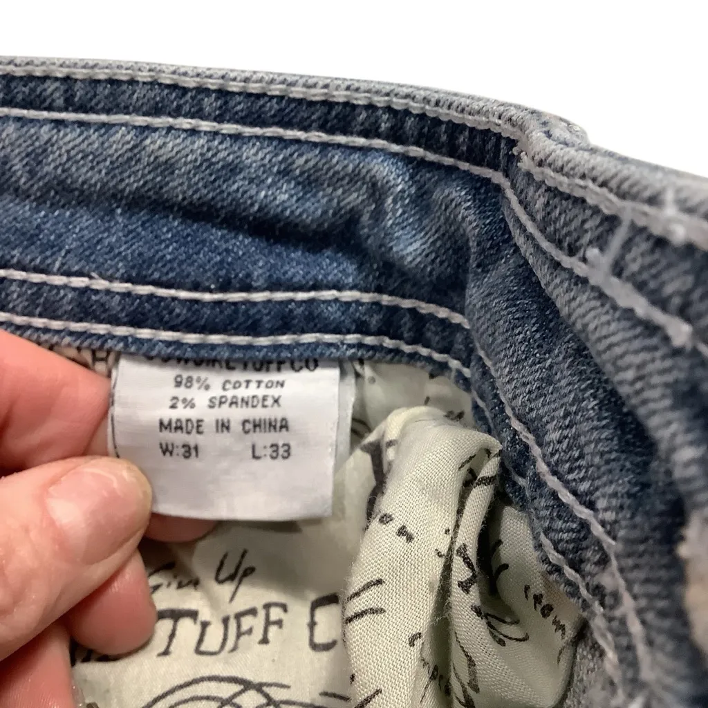 Cowgirl Tuff Blue Jeans with Black Buck Off Embroidery Pockets Wild & Wooly Size undefined - Image 8