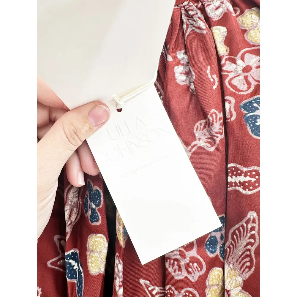 Ulla Johnson Marisol Floral Print Long Sleeve Silk Blouse Size 4 New - Image 4