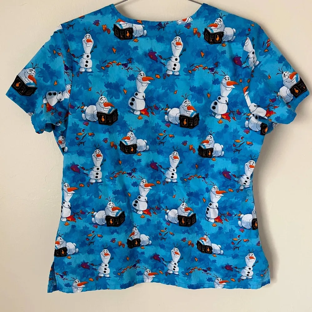 Disney Frozen Olaf V-Neck Scrub Top - Image 3