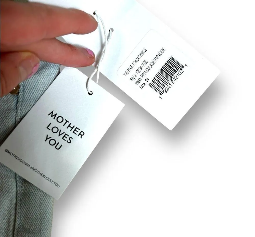 Mother the Pixie Tomcat Distressed Ankle Straight Leg Jeans Light Wash Size 24 Blue - Image 8