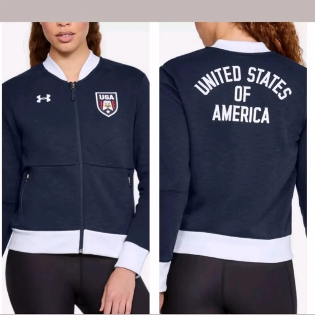 NWT Under Armor Stars & Stripes Bomber Jacket M - Image 5
