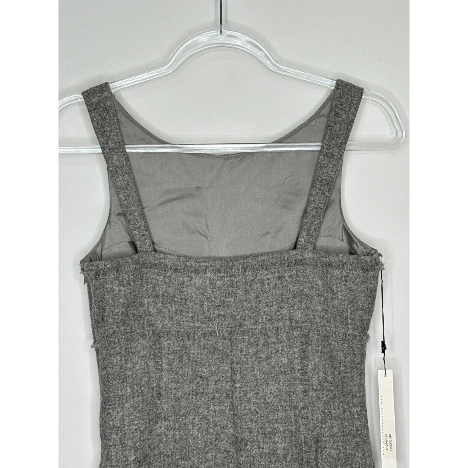 2000s Susana Monaco Lambswool Gray Sheath Dress Fall Hoilday Sz 2 - Image 8