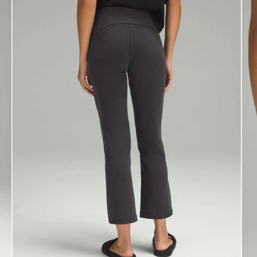 Lululemon Ribbed Softstreme Zip-Leg High-Rise Cropped Pants Size 6 - Image 2