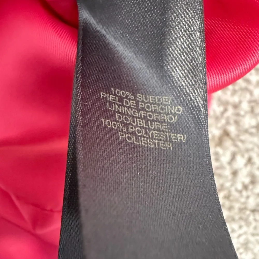 NWT Liz Claiborne Hot Pink Suede Button Down Jacket Size 8 - Image 4