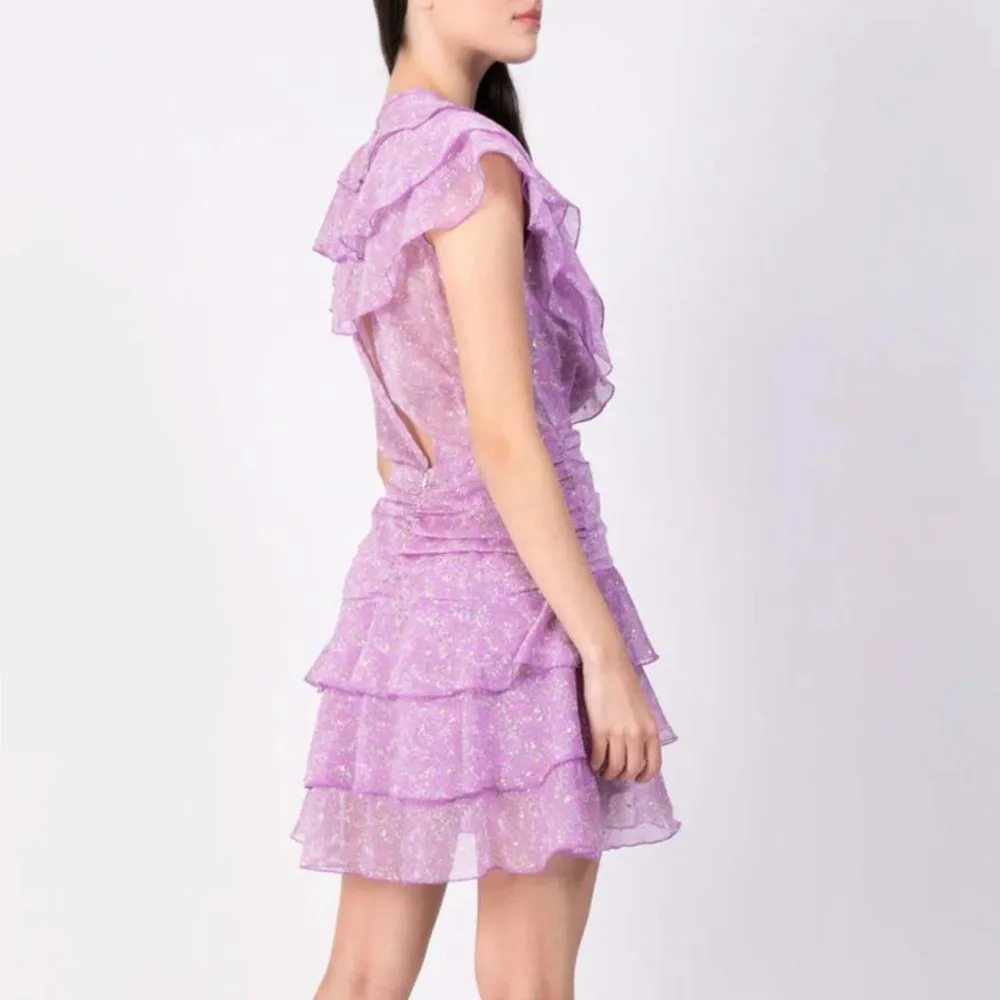 NEW Sabina Musayev Nogatin Fairy Prairie Lilac Mini Dress Size M Retail $380 Size M - Image 3