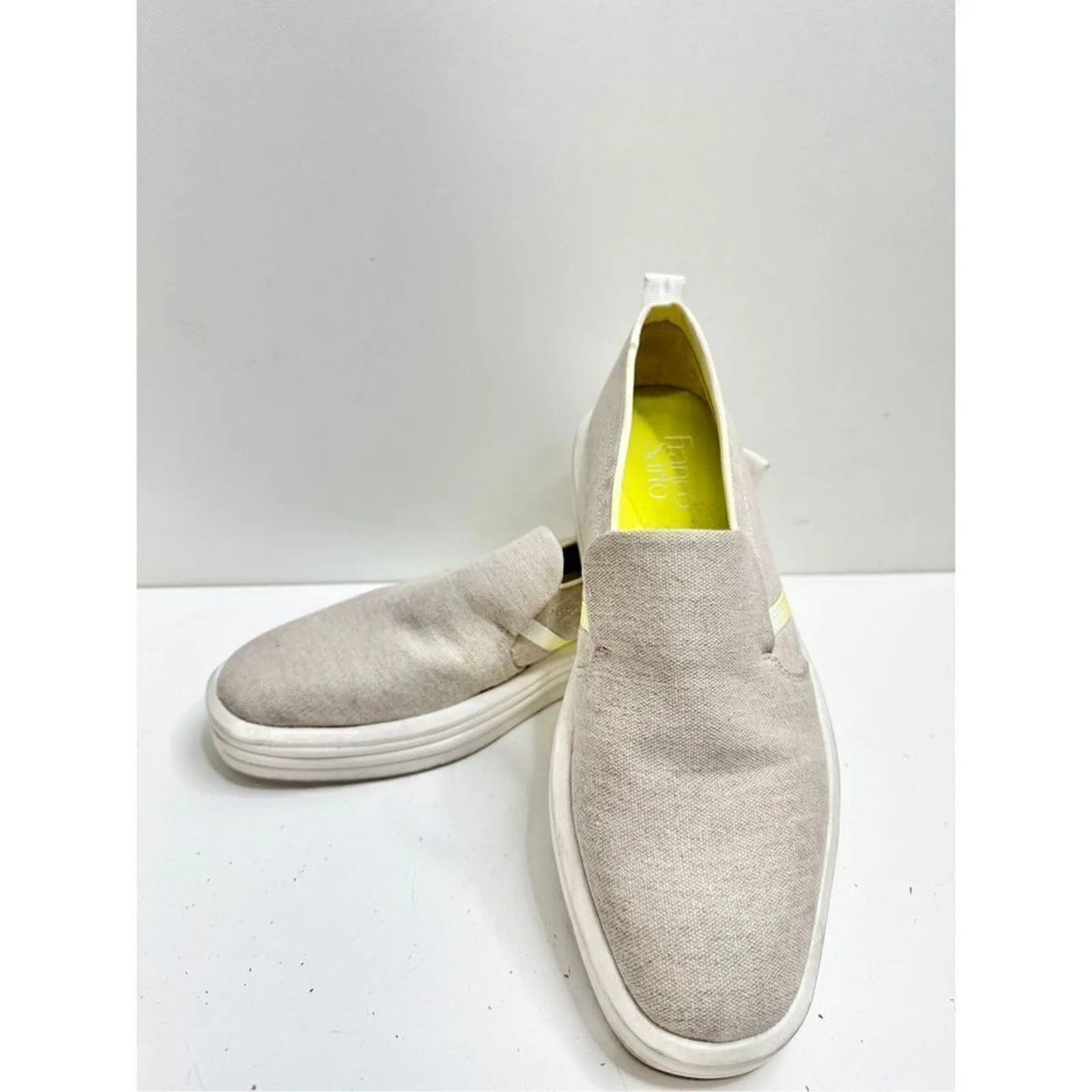Franco Sarto Sneaker Size 7 Gray White Canvas Slip On Style - Image 8