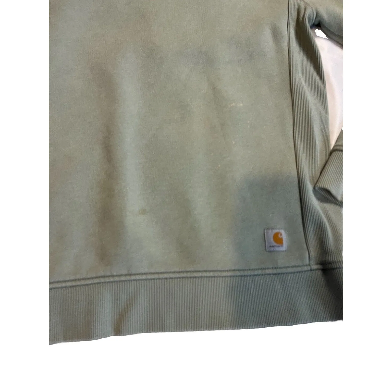 Carhartt Sweatshirt Womens XL Sage Green Relaxed Fit Embossed Arm Logo - Image 8