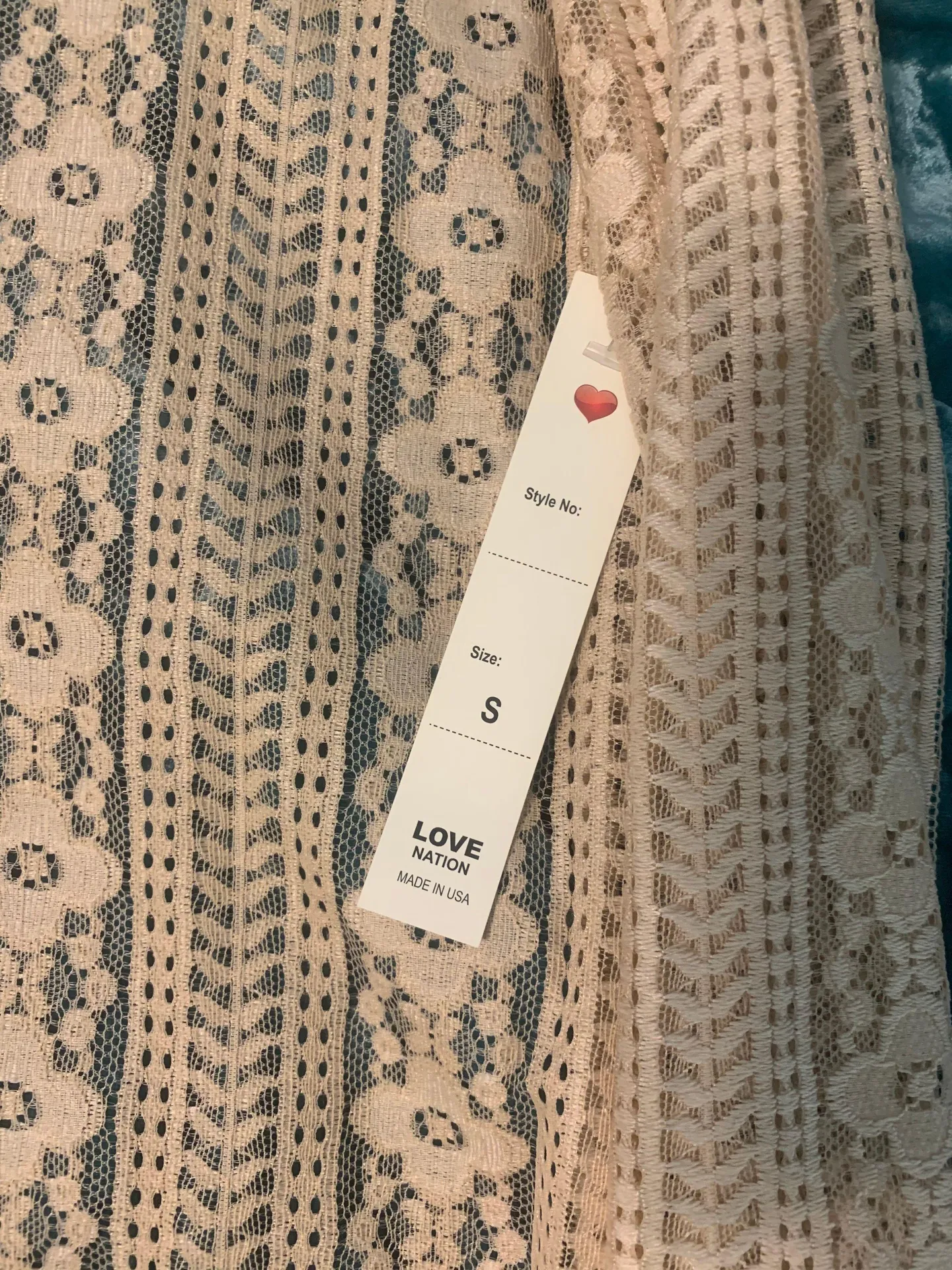 Love Nation Beige Lace Cardigan - Image 3