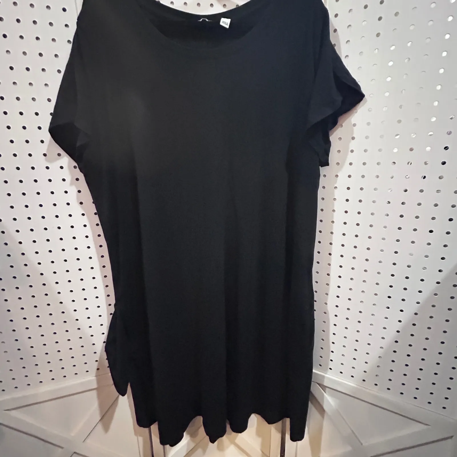 Isaac Mizrahi Live Black Crew Neck Short Sleeve Tunic Dress Size 3X - Image 2