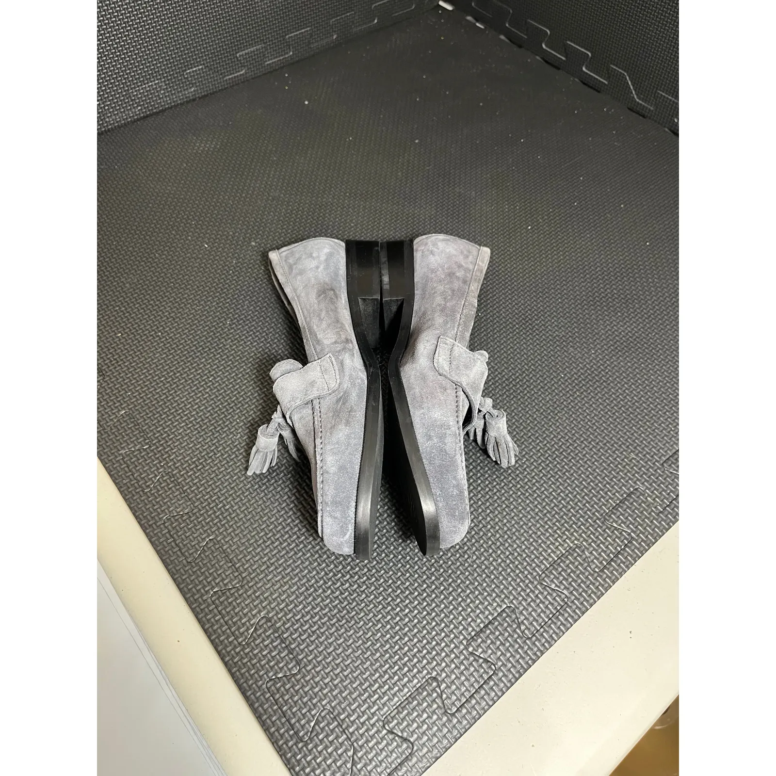 Castellano‎ Ano 1920 Madrid Womens Size 37 US 6.5 Gray Suede Tassel Loafers - Image 3