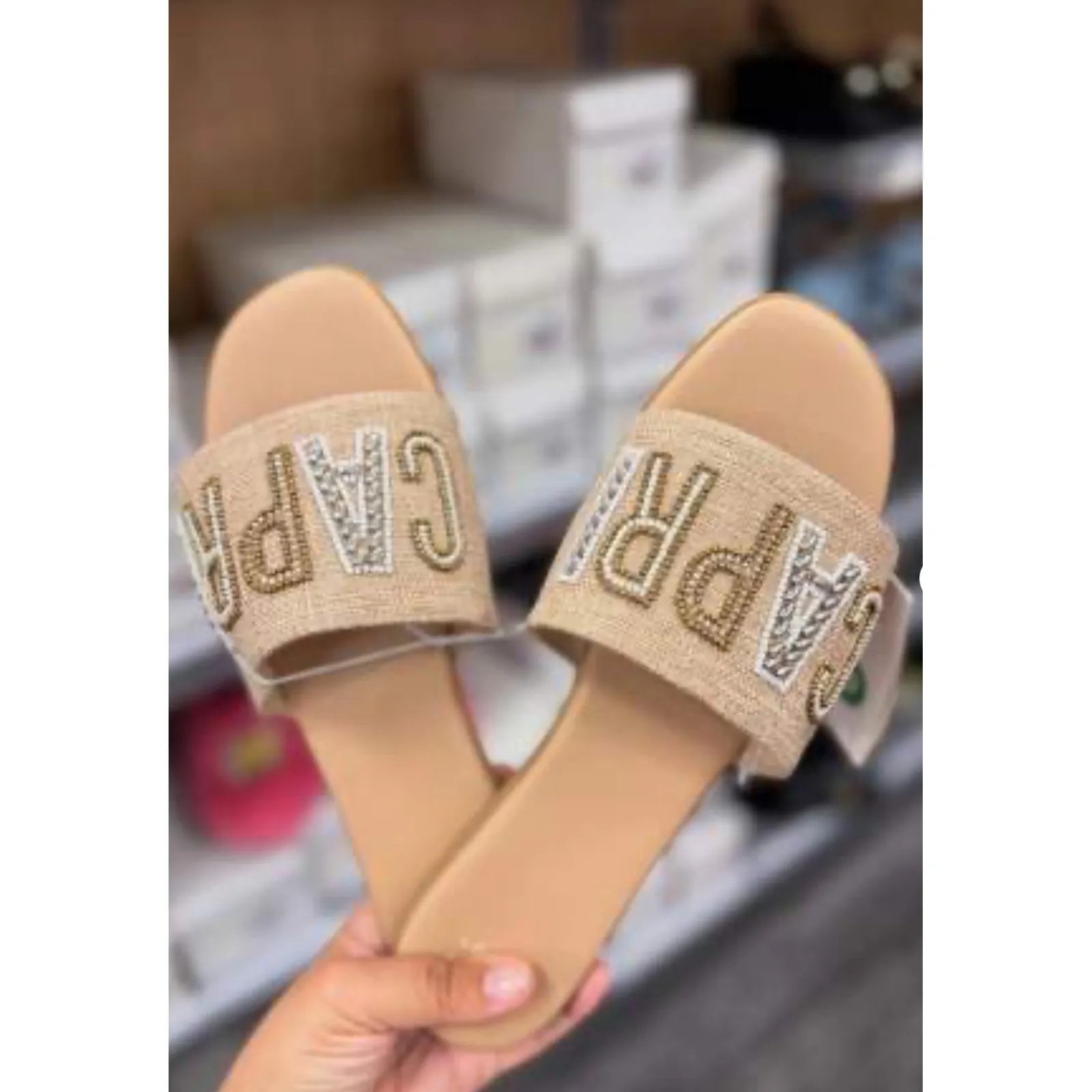 A New‎ Day Capri Beaded Slides Sandals - Women's Slip On Summer Flats - Image 2