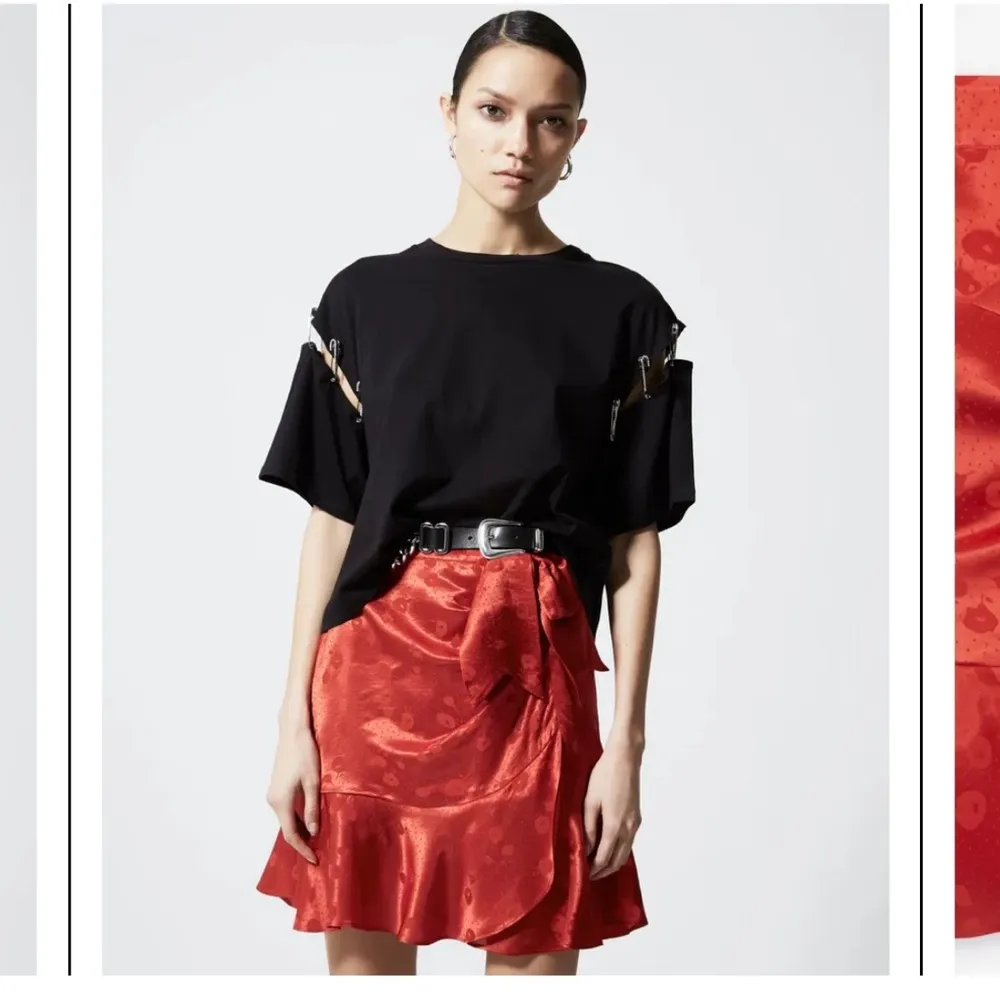 The Kooples Mini Wrap Silk Skirt with Ruched Ruffle & Bow - Image 4