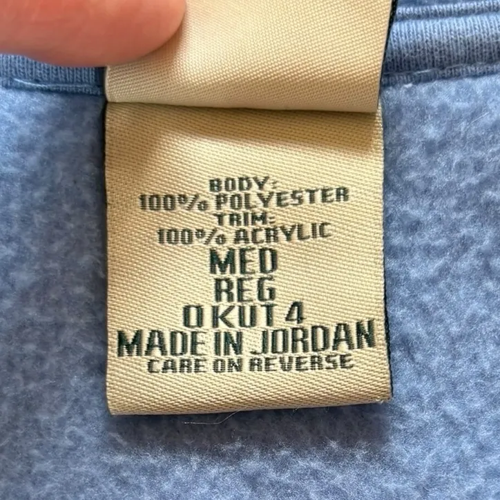 LL Bean Vest Jacket Blue Nordic Snowflake Fleece Mock Neck Full Zip Womens Med - Image 9