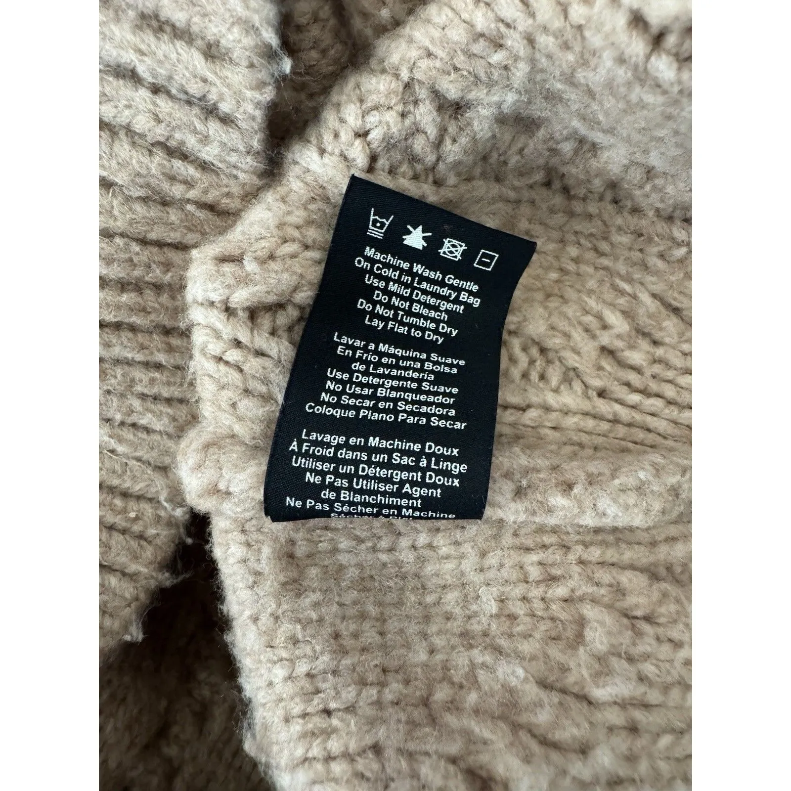 UGG Raelee Tan Wool Blend Cable Knit Sweater Long Sleeve Size SMALL Brown - Image 8