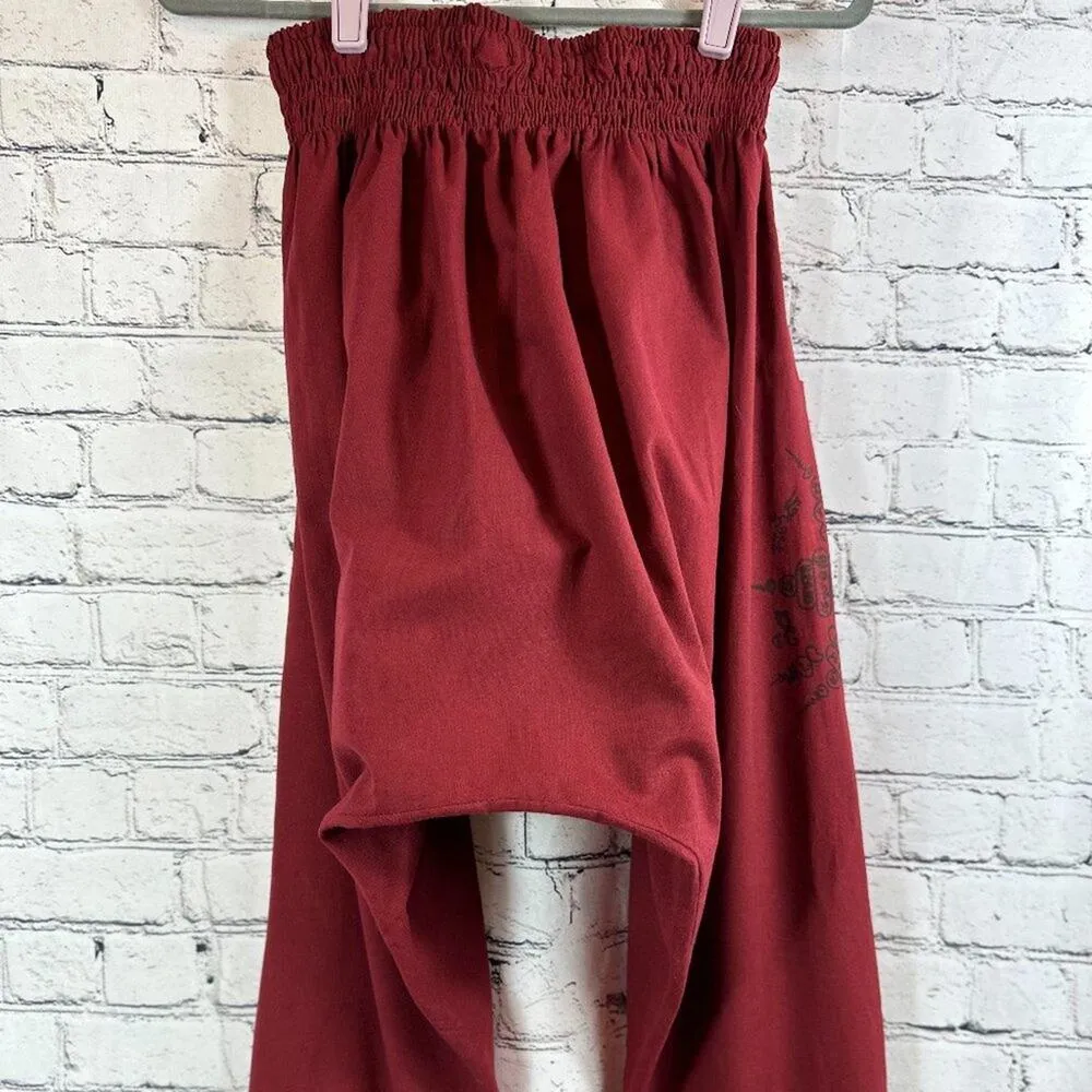 Wer bist du? Harem Pants with Patterned Cuffs Burgundy One Size Brown Size undefined - Image 12