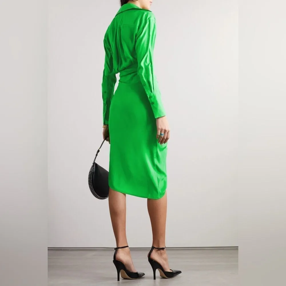 GAUGE81 Puno Silk Midi Dress in jungle green size large NWT - Image 2