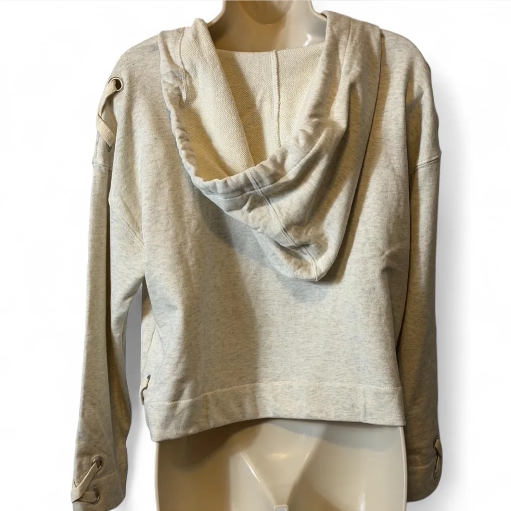 Cropped‎ Laced Grommet Hoodie - Image 2