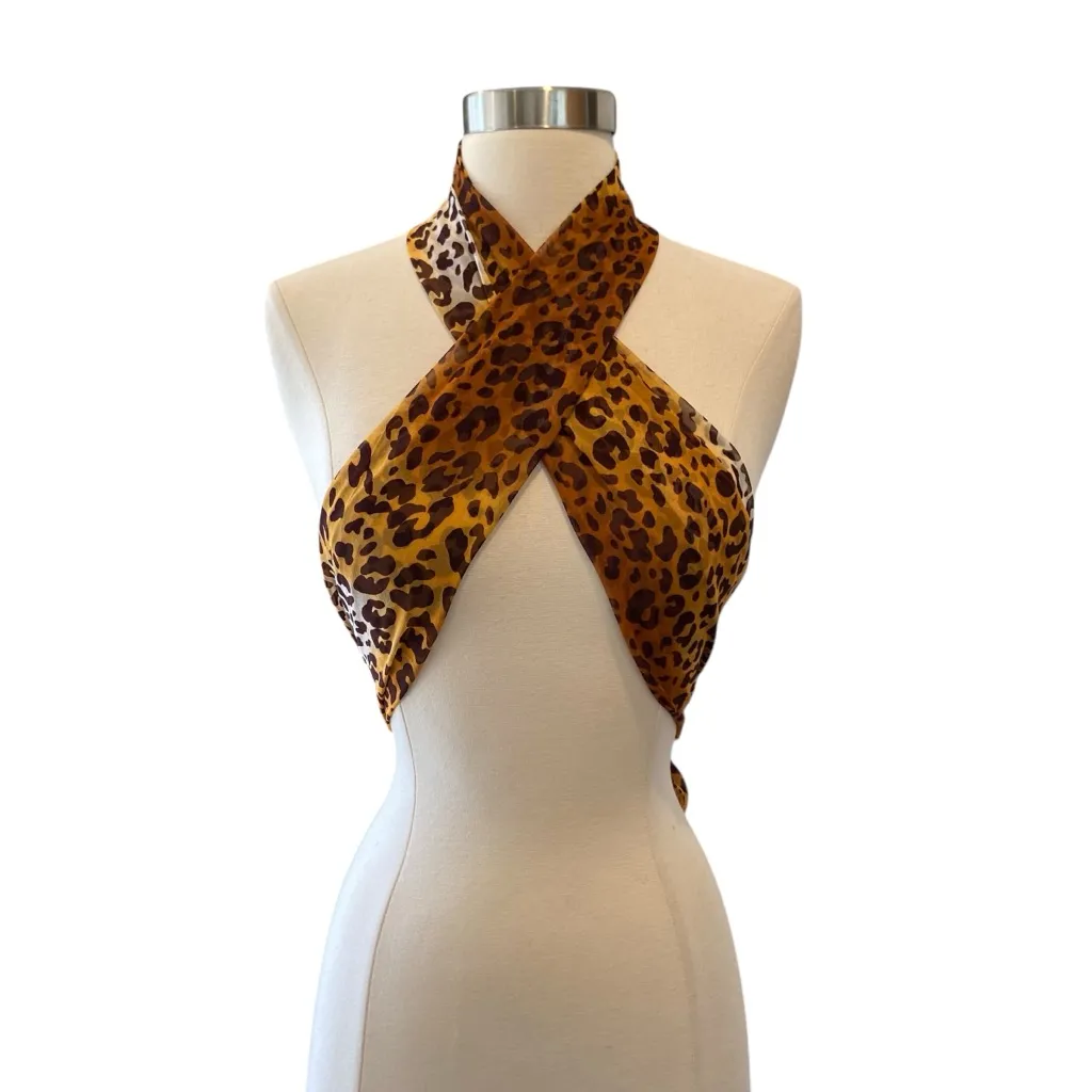 Vintage Ray Strauss 100% Silk Leopard Animal Print Scarf - Image 4