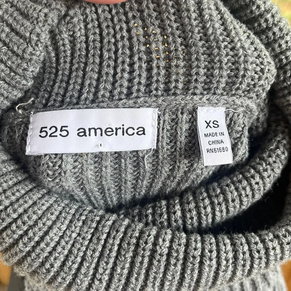 525 America Grey Long Sleeve Turtleneck Sweater Dress Size XS - Image 6