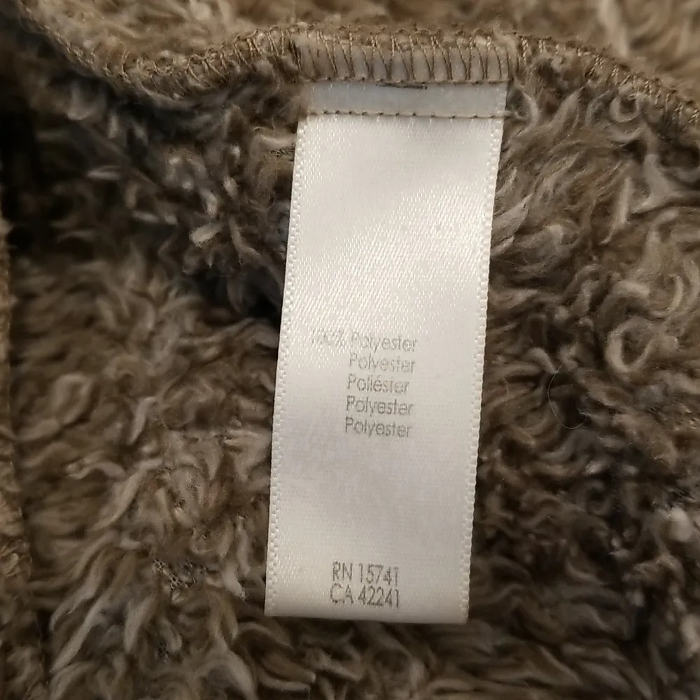 đź’•PJ SALVAGEđź’• Soft Fuzzy Hooded Cardigan Robe ~ Light Brown Medium M - Image 8