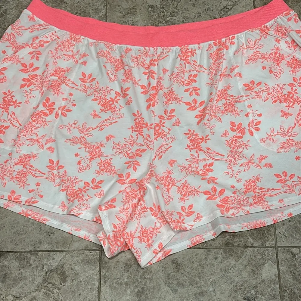 Cacique Comfy Cotton Printed PJ Pajama Shorts 26/28 Pink White - Image 4