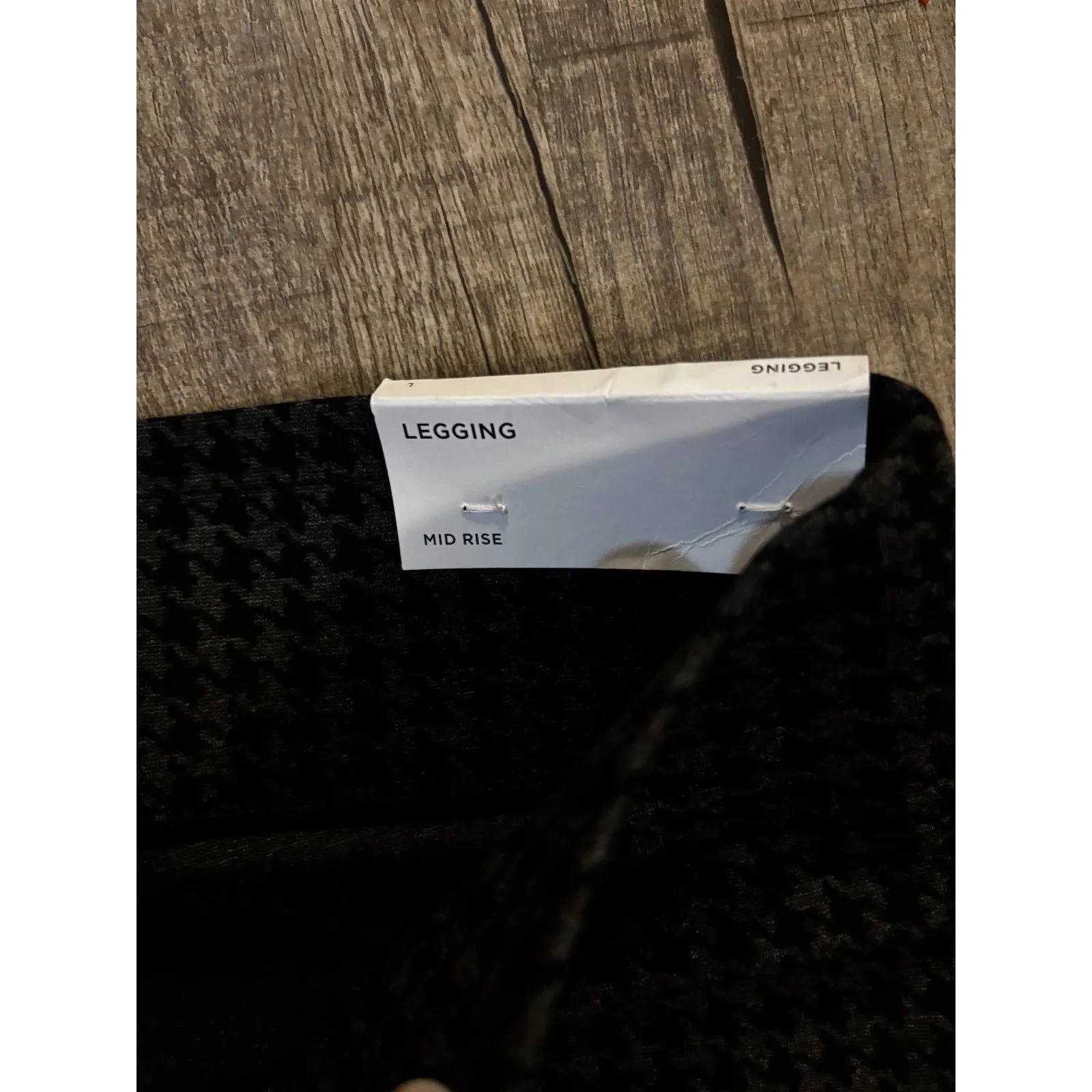 LOFT Outlet Leggings Size Large Black Checkered Pull On Pants NWT - Image 3