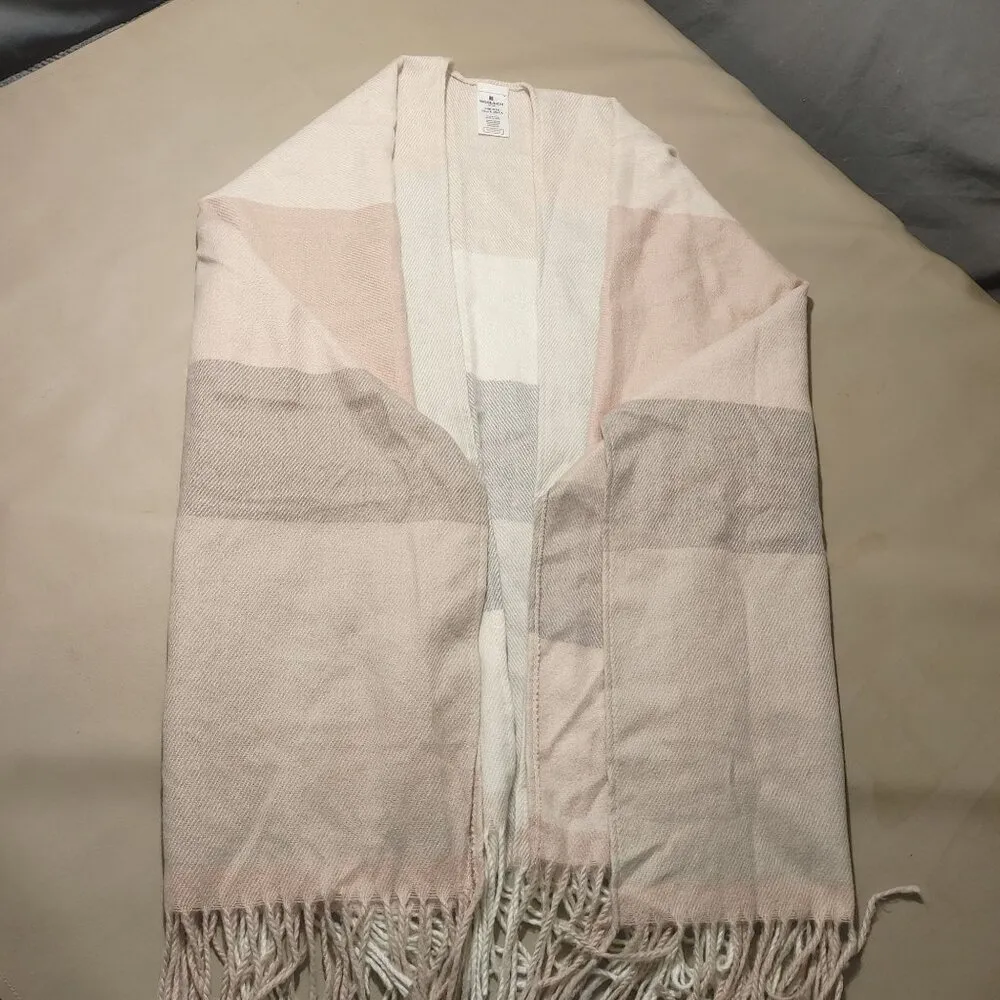 Woolrich Womens Striped Poncho Wrap One Size Fits All Soft Polyester/Viscose Bl - Image 11