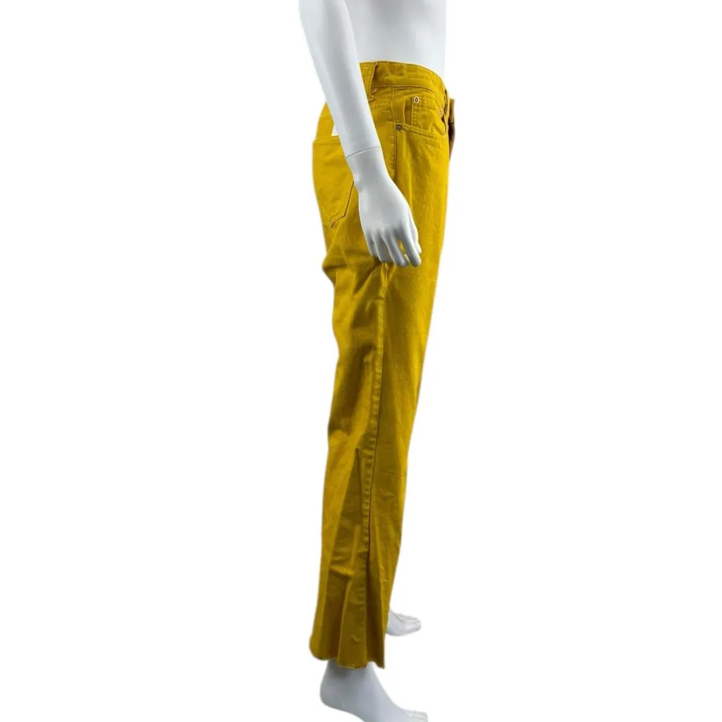 Tory Burch Yellow Flare Leg Jeans Size 28 C0132 - Image 2