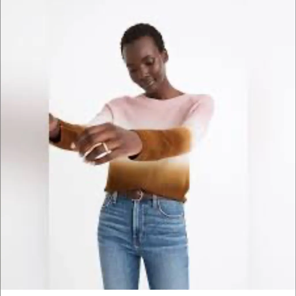 Madewell Dip-Dye Cashmere Shrunken Sweatshirt Women's S Casual Comfy Preppy City - Image 2