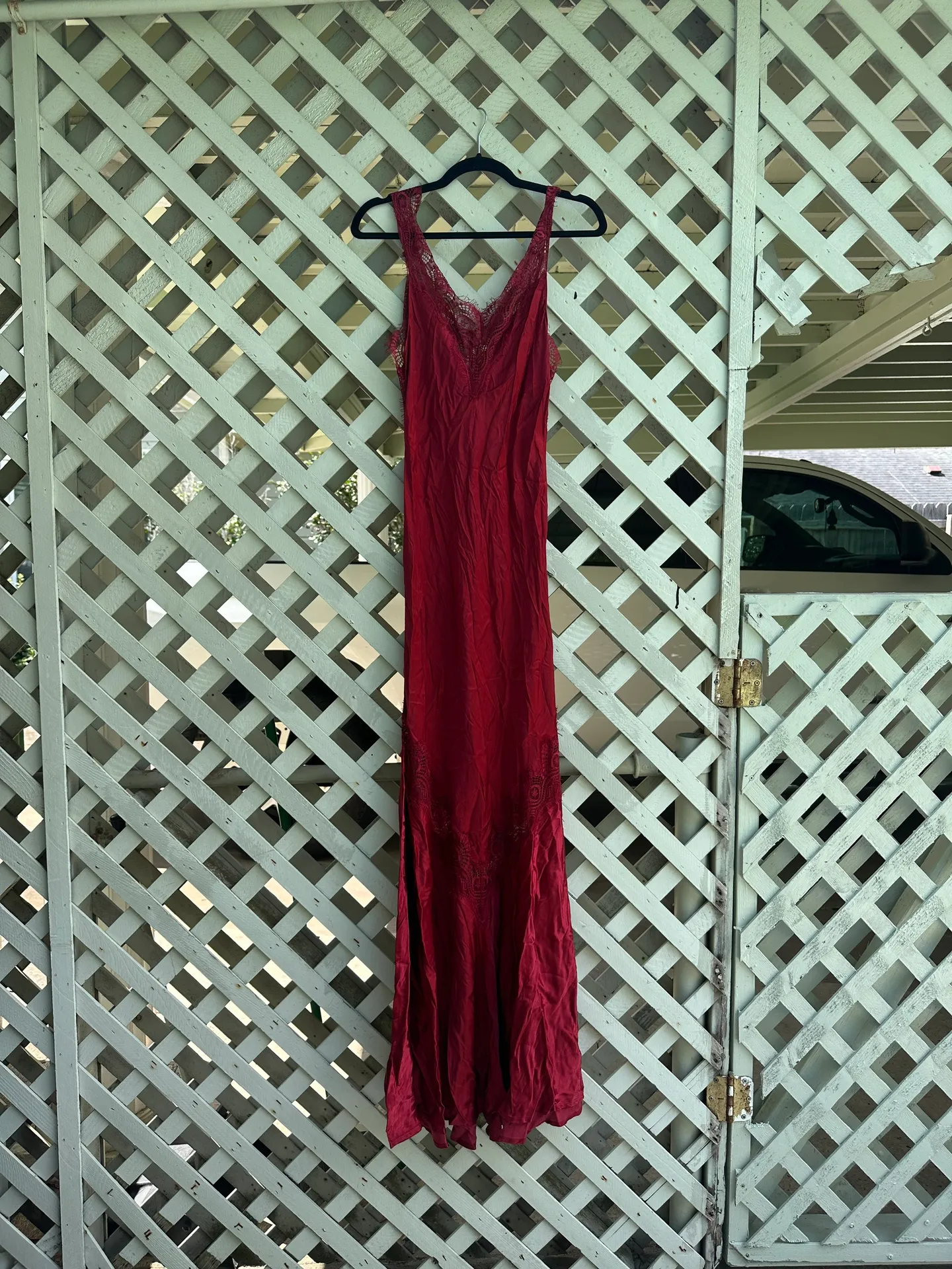 Revolve Satin Lace Maxi Dress - Image 3