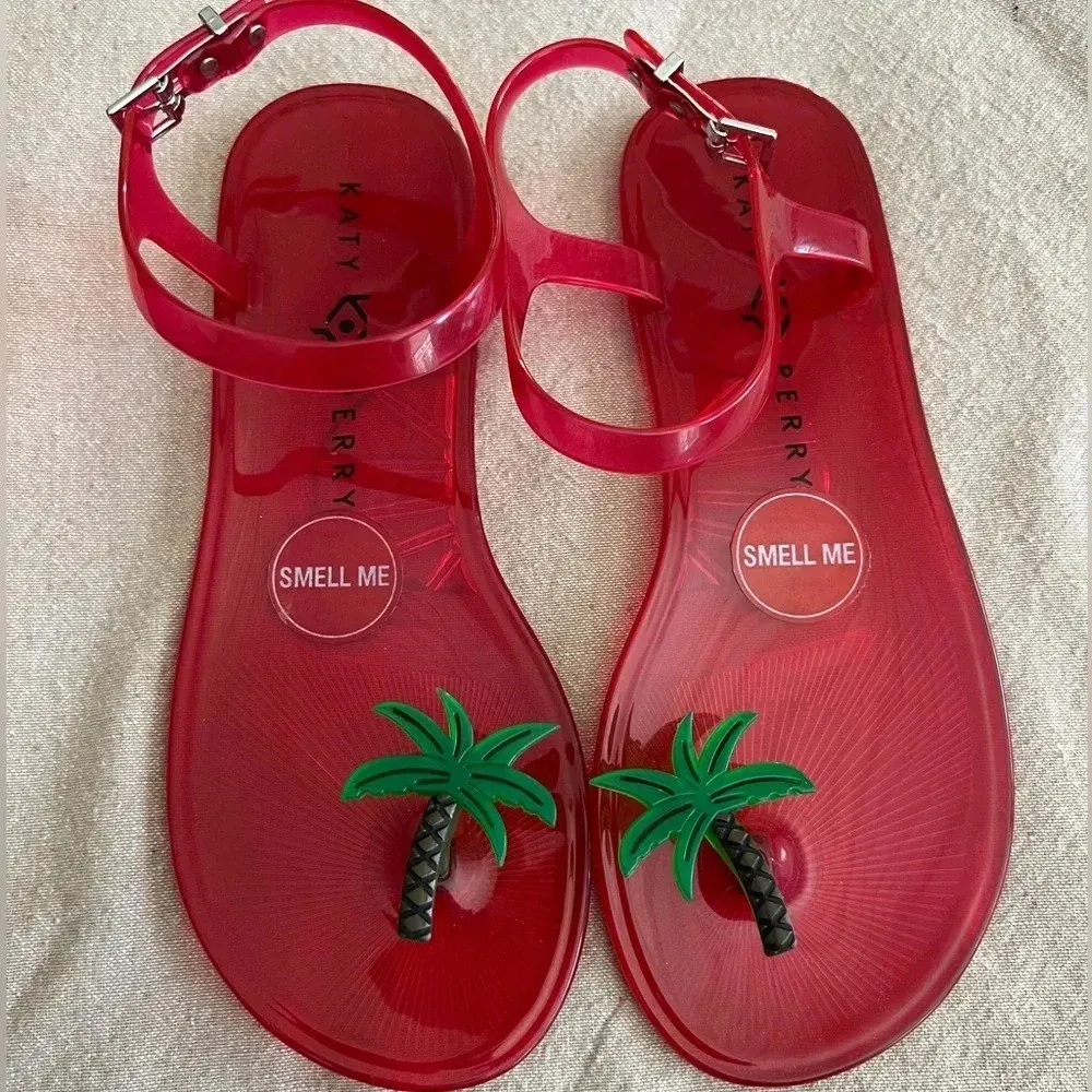 Katy Perry The Geli Sandal Red with Palm Tree NEW Size 6 - Image 2